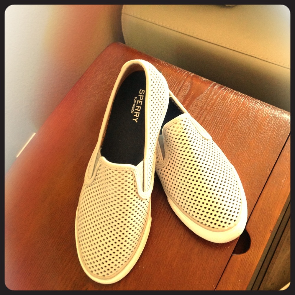 White and Blue Espadrilles